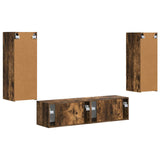TV Cabinet Set Wall-mounted 2 pcs Smoked Oak Engineered Wood 3408975