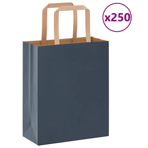 ZNTS Paper Bags 250 pcs with Handles Blue 18x8x22 cm 4101922