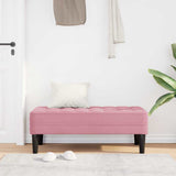 Bench with Cushion Pink 113 x 57 x 39 cm Velvet 42001951