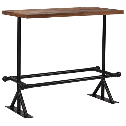 ZNTS Bar Table Solid Reclaimed Wood Dark Brown 120x60x107 cm 245383