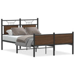 Bed Frame without Mattress Brown Oak 120x190 cm Small Double Engineered Wood 4107031