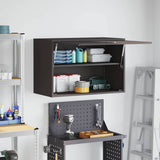 Wall Cabinet for Garage with Gas-lift Door Black 883264