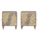 Bedside Cabinet with Door 2 pcs Grey 40 x 33 x 46 cm 4018769