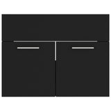 Sink Cabinet with Built-in Basin Black Engineered Wood 3071271