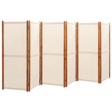 6-Panel Room Divider Cream White 420x180 cm 319186