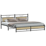 Metal Bed Frame without Mattress Sonoma Oak 193x201 cm 3325122
