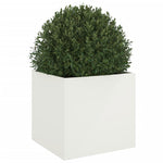 ZNTS Planter White 49x47x46 cm Cold-rolled Steel 841561