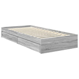 Storage Bed with Drawer Grey Sonoma 90 x 200 cm Engineered Wood 3408506