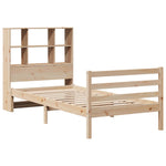 ZNTS Bookcase Bed without Mattress 75x190 cm Small Single Solid Wood Pine 3321883