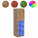 TV Cabinet with LED Lights Artisian Oak 30.5x30x102 cm 857678