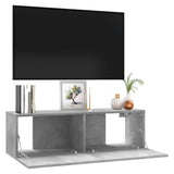 TV Cabinet Concrete Grey 100x30x30 cm Engineered Wood 801485