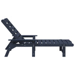 Sun Lounger with Cushion Navy 73.5 x 92 x 90cm HDPE 42006638