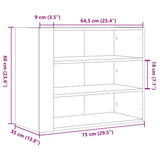 Wall Cabinet Grey Sonoma 75x35x60 cm Engineered Wood 848421