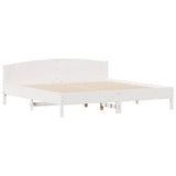 Bed Frame without Mattress White 200x200 cm Solid Wood Pine 3216189