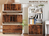 5-Tier Bookcase with Adjustable Shelf - Rustic Brown T3398P423535