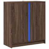 Sideboard with LED Brown Oak 77x34x85 cm Engineered Wood 852137