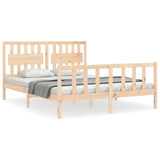 Bed Frame without Mattress King Size Solid Wood Pine 3192431