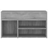 816054 Shoe Bench Grey Sonoma 80x30x45 cm Engineered Wood