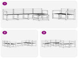 Outdoor Sofa Set 7 pcs White 59 x 59 x 37 cm Solid Acacia Wood 3387268
