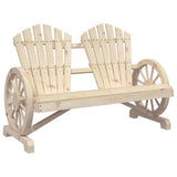 Garden Adirondack Chair Natural Wood Solid Fir Wood 2-Seater 365095