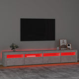TV Cabinet with LED Lights Concrete Grey 240x35x40 cm 3152765