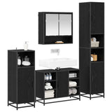 Bathroom Furniture Set 4 pcs Black Oak Engineered Wood 3402532