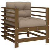 Garden Chairs with Cushions 2 pcs Honey Brown Solid Wood Pine 825677