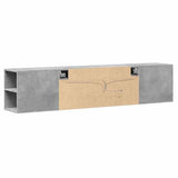 TV Wall Cabinet with LED Concrete Grey 180x31x39.5 cm 3307957