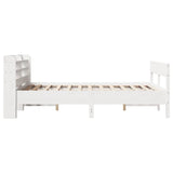 Bed Frame without Mattress White 160x200 cm Solid Wood Pine 3306922