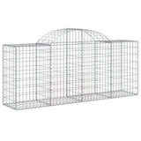 Arched Gabion Baskets 8 pcs 200x50x80/100 cm Galvanised Iron 3146305