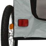 ZNTS Pet Bike Trailer Black and Grey Oxford Fabric and Iron 93832