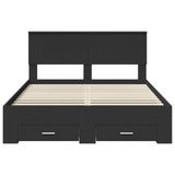Bed Frame with Headboard Black 135 x 190 cm Engineered Wood 3410905