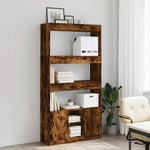 Highboard Smoked Oak 92x33x180 cm Engineered Wood 3309622
