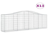 Arched Gabion Baskets 13 pcs 200x30x80/100 cm Galvanised Iron 3145420