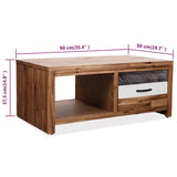Coffee Table Solid Acacia Wood 90x50x37.5 cm 246043