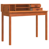 Desk with Drawer Wax Brown 110 x 50 x 93 cm Soild Pine Wood 870012