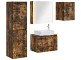 Bathroom Cabinet Set 5 pcs Smoked Oak 53 x 15.5 x 70 cm 3407331
