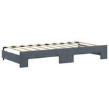 Daybed with Trundle and Drawers Dark Grey 90x190 cm Velvet 3197868