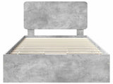 Bed Frame with Drawer Concrete Grey 100 x 200 cm Engineer Wood 3412626