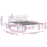 Bed Frame without Mattress White 140x190 cm Solid Wood Pine 3309873