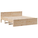 Bed Frame without Mattress with Headboard 200x200 cm Solid Wood Pine 3308753