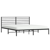 Metal Bed Frame without Mattress with Headboard Black 180x200cm 352323