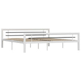 Bed Frame without Mattress White and Black Metal 180x200 cm Super King 284549