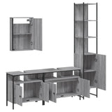 4 Piece Bathroom Furniture Set Grey Sonoma Engineered Wood 3214808