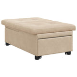 Sofa Bed Cream 194 x 67 x 82 cm Microfiber 42008611