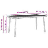 Garden Coffee Table Rectangular Black 80x40x37 cm Poly Rattan 4104055
