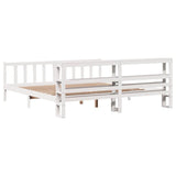 Bed Frame without Mattress White 200x200 cm Solid Wood Pine 3305770