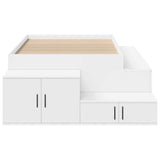 Storage Bed Frame White 244 x 127 x 53.5 cm Engineered wood 3335557