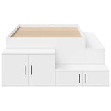 Storage Bed Frame with Storage White 80 cm Engineered Wood 3335573