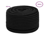 Multipurpose Utility Rope 16 mm 100 m Black Polyester 3473510